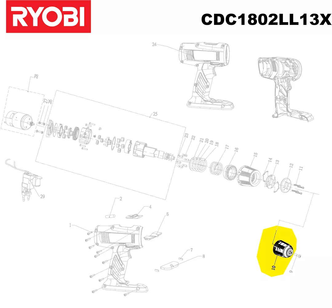 Mandrin réf. 5131019471 Ryobi